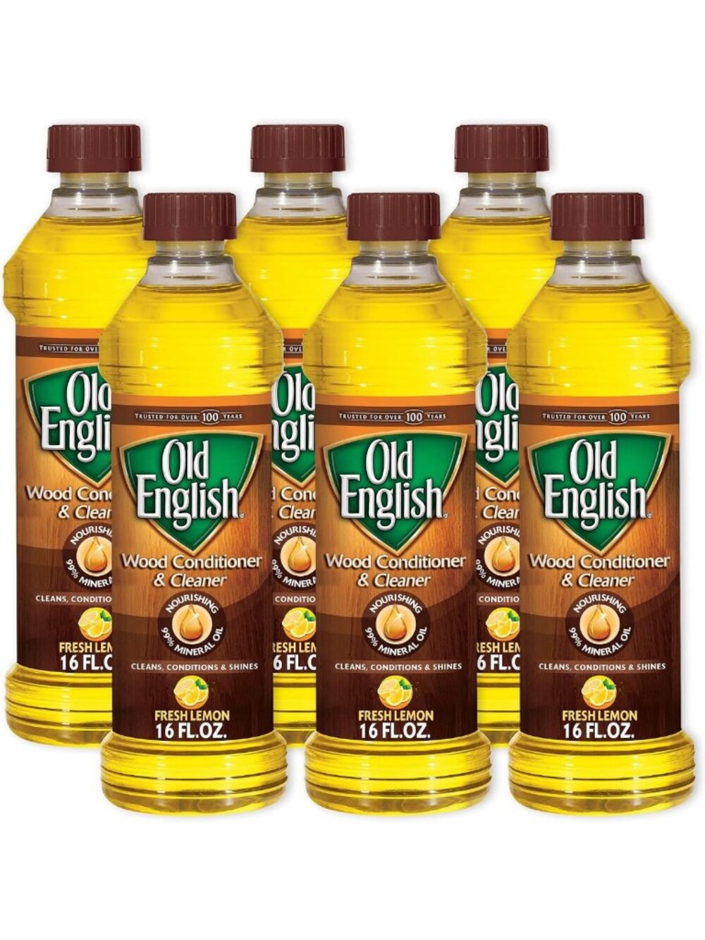 Lemon Oil Furniture Polish - 96 fl oz, 6 Pack - Natural Wood Cleaner & Shine